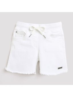 TINY GIRL - Regular Plain Shorts White