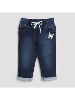 TINY GIRL - Regular Plain Capri Dark Blue