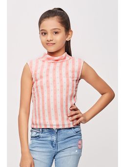 TINY GIRL - Regular Strip Top Peach