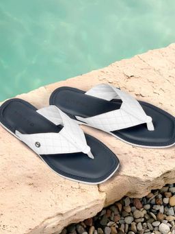Metro - Mens White Open Casual - Sandals with Flat sole
