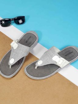 Mochi - Mens Grey Open Casual - Sandals with Flat sole