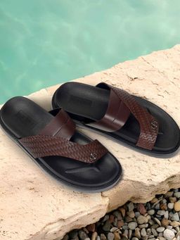 Metro - Mens Brown Open Casual - Sandals with Flat sole
