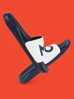 Mochi - Men Synthetic Logo Strap Textured Sole Sliders