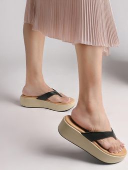 Carlton London - Women Black Adjustable Strap Comfort Sandals