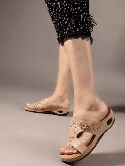 DENILL - Beige Synthetic Leather Flats