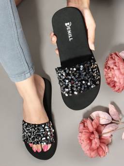 DENILL - Black Suede Flats