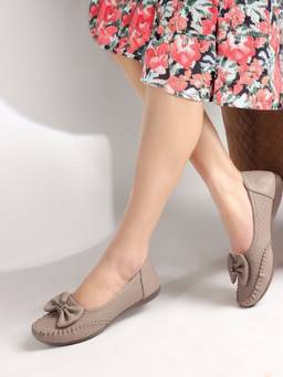 DENILL - Grey Synthetic Leather Ballerinas