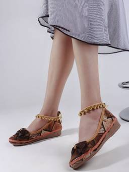 DENILL - Beige Fabric Ballerinas