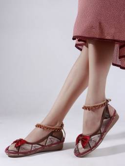 DENILL - Brown Fabric Ballerinas