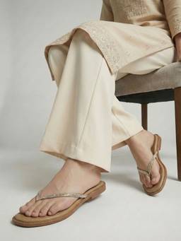 DENILL - Beige Synthetic Leather Flats