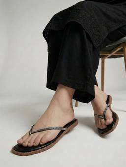 DENILL - Black Synthetic Leather Flats