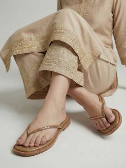 DENILL - Beige Synthetic Leather Flats