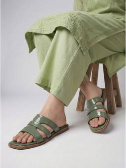 DENILL - Green Patent Leather Flats