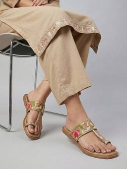 DENILL - Beige Synthetic Leather Flats