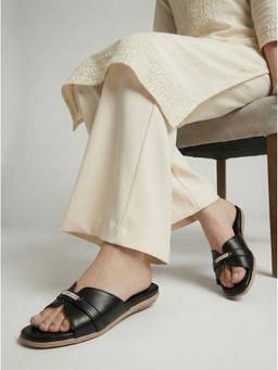 DENILL - Black Synthetic Leather Flats