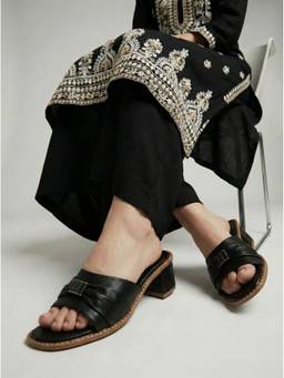 DENILL - Black Synthetic Leather Flats