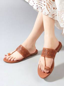 DENILL - Tan Synthetic Leather Flats