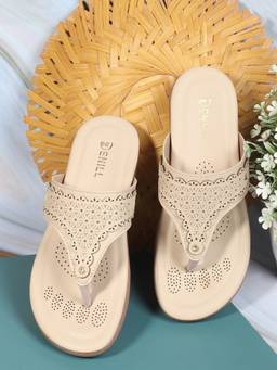 DENILL - Beige Synthetic Leather Flats