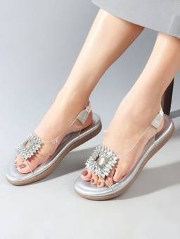 DENILL - Grey Synthetic Leather Sandals
