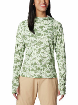 Columbia - Womens Green Omni-Shade Summit Valley Hoodie T-Shirt