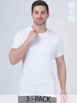 Columbia - Men White 100% Classic Fit T-Shirt (Pack of 3)