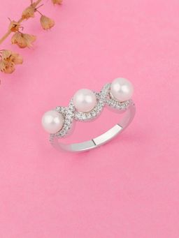 Ornate Jewels - 925 Silver 5 Mm Freshwater Pearl Ring For Women & Girls (12)