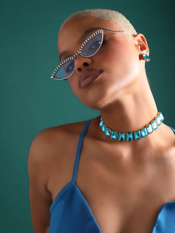 Sohi - Eye Spy Blue Cateye Sunglasses (50)