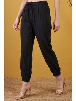 Elleven - Black Mid Rise Ankle Length Joggers