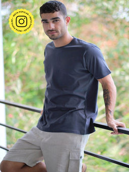 Creatures of Habit - Pima Crew Charcoal T-Shirt