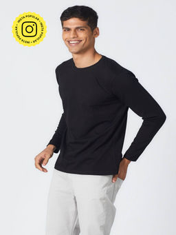 Creatures of Habit - Pima Crew Long Sleeve Carbon Black T-Shirt