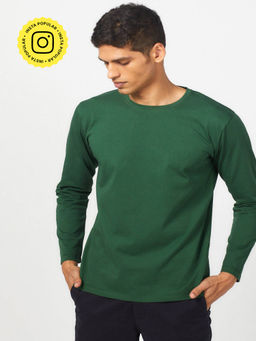 Creatures of Habit - Pima Crew Long Sleeve Pine Green T-Shirt