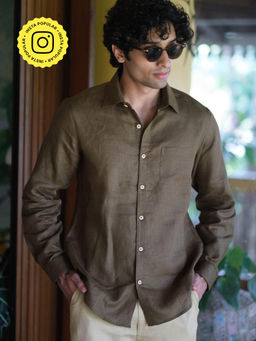 Creatures of Habit - Linen Shirt Olive Green