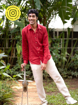 Creatures of Habit - Linen Shirt Indian Red