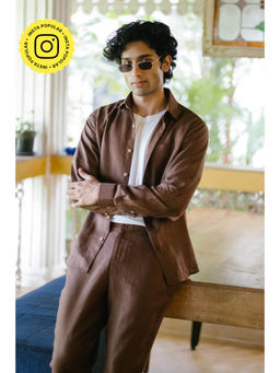 Creatures of Habit - Linen Shirt Tree Trunk Brown