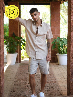 Creatures of Habit - Short Sleeve Ginger Linen Shirt