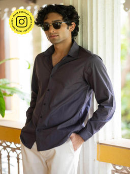 Creatures of Habit - Egyptian Cotton Shirt Dark Grey