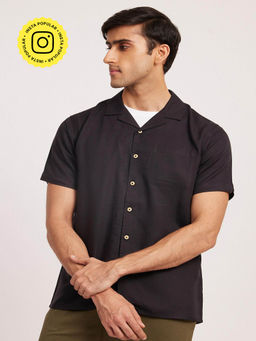 Creatures of Habit - Tencel Notched Shirt Pirate Black