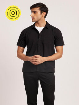 Creatures of Habit - Short Sleeve Carbon Black Pima Shirt