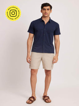 Creatures of Habit - Short Sleeve Deep Navy Blue Pima Shirt