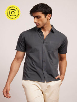 Creatures of Habit - Short Sleeve Charcoal Pima Shirt