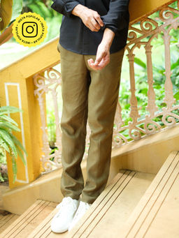 Creatures of Habit - Linen Easy Pants- Olive Green