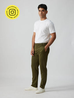 Creatures of Habit - Pima French Terry Trousers- Military Green