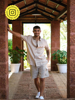 Creatures of Habit - Linen Cargo Shorts- Ginger