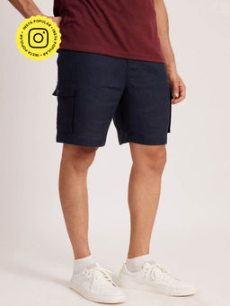 Creatures of Habit - Linen Cargo Shorts- Indigo