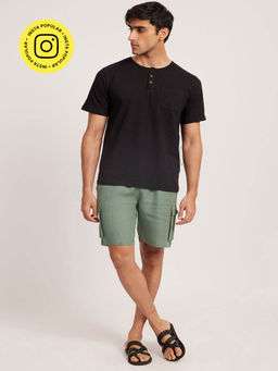 Creatures of Habit - Linen Cargo Shorts- Sage Green