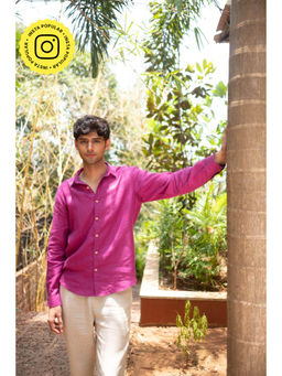 Creatures of Habit - Linen Pocketless Shirt- Royal Purple