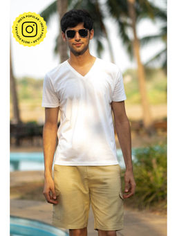 Creatures of Habit - Pima V-Neck Cloud White T-Shirt