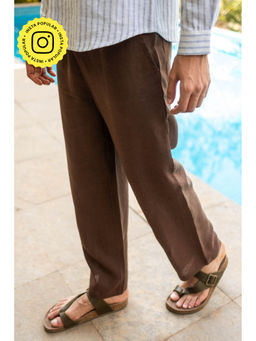 Creatures of Habit - Linen Pull-Up Pant- Tree Trunk Brown