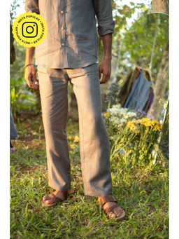 Creatures of Habit - Linen Pull-Up Pant- Slate Grey