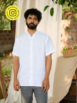Creatures of Habit - Linen Easy Shirt - Pearl White